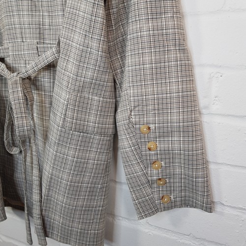 Free People Olivia Blazer Jacket Medium UK 12 Grey Check Plaid Tie Belt - Picture 6 of 15