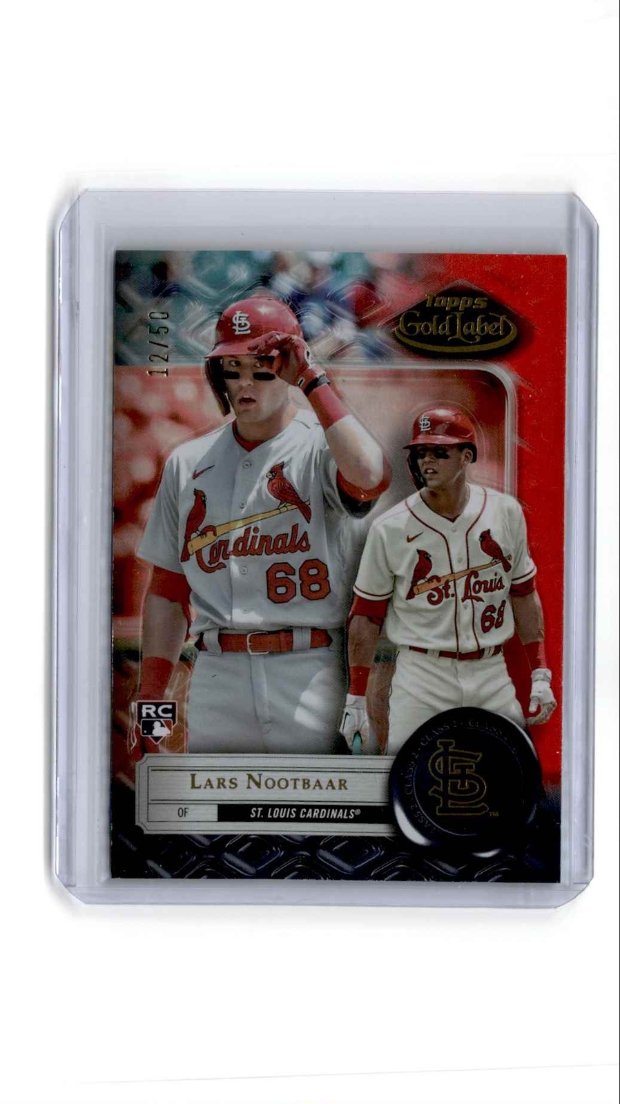 2022 Topps Gold Label Class 2 Red Lars Nootbaar Rookie 12/50 St. Louis Cardinals