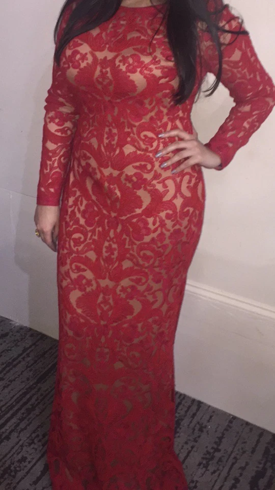 Vestido de encaje bordado Tadashi Shoji talla 8/10 Foto 2 de 3