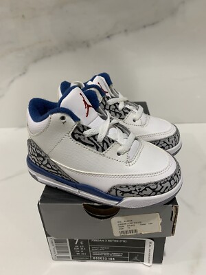 Nike Jordan 3 III Retro TD True Blue 832033-104 Toddler Size 7C | eBay