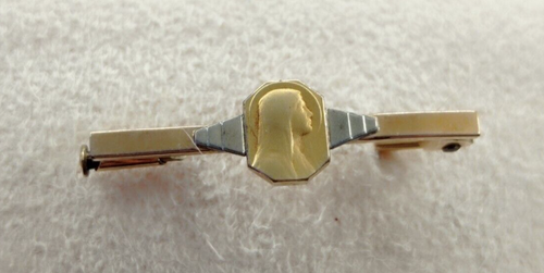 Broche Ancienne Plaquée Or - Dos En Nacre, Vintage, état BE