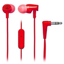 Audio-Technica In-Ear Headphones with In-line Mic  Control Red  25 Pack 