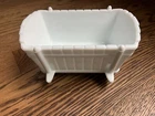 Vintage 1950's Indiana Milk Glass Baby Cradle Crib Bassinet Planter Candy Dish