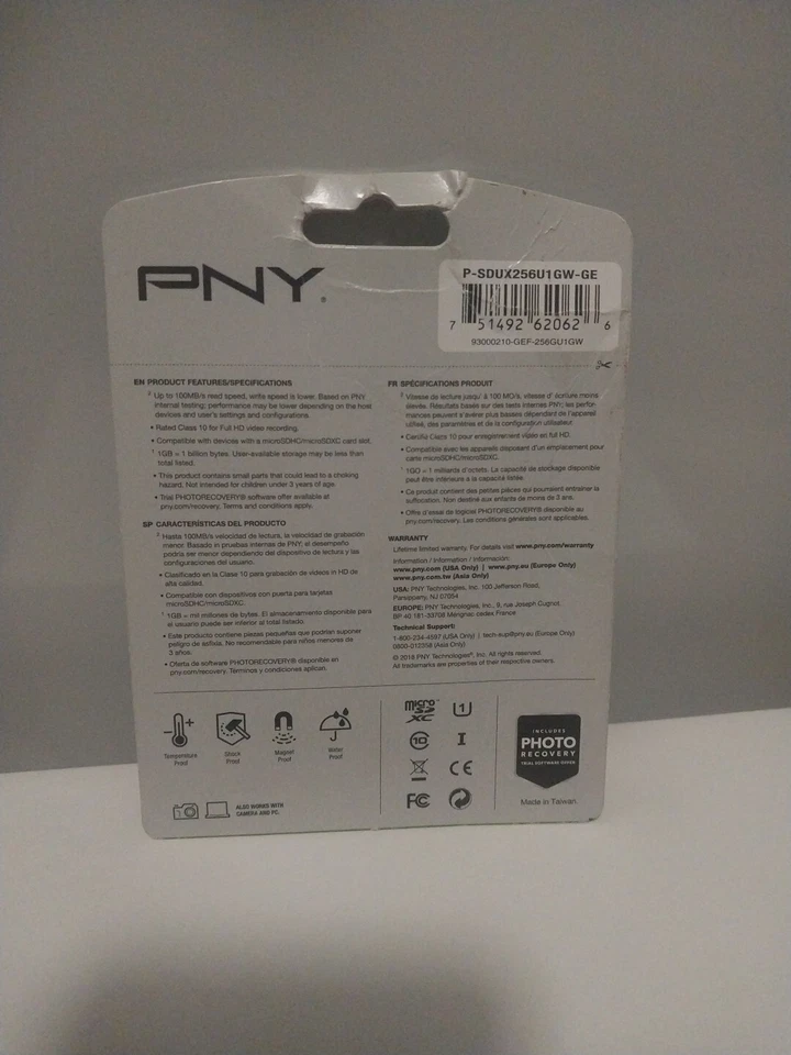 PNY Elite microSDXC Flash Card w/ Adapter 256GB UHS-1 Class 10 - NEW - Image 2 of 2