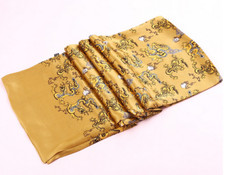 100 Silk large satin Scarf men neckerchief Wrap gray yellow black MY1