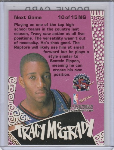 TRACY McGRADY ROOKIE CARD Next Game 1997/98 Skybox Premium Basketball RAPTORS RC - Picture 2 of 2