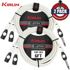 2-PACK Kirlin LightGear 6FT 1/4" Mono To Dual 1/4" Mono Jack Y-Cable LGY-324-06
