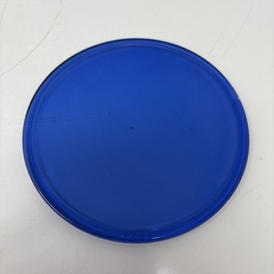 Vintage Flat Blue Glass Lens Kopp  Made In USA