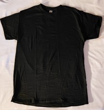 Gildan Sz L - Unisex Black Heavy Cotton Short Sleeve Solid Blank Tees T-Shirts
