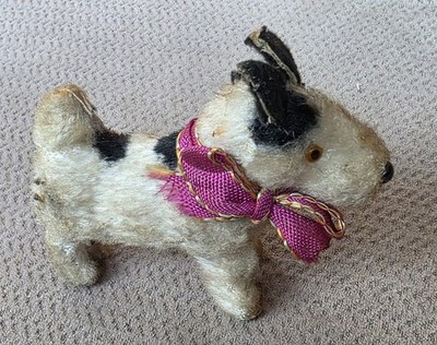   Antiker Fripon Foxterrier Mohair   Puppenbegleiter für Bleuette Jumeau Kestner