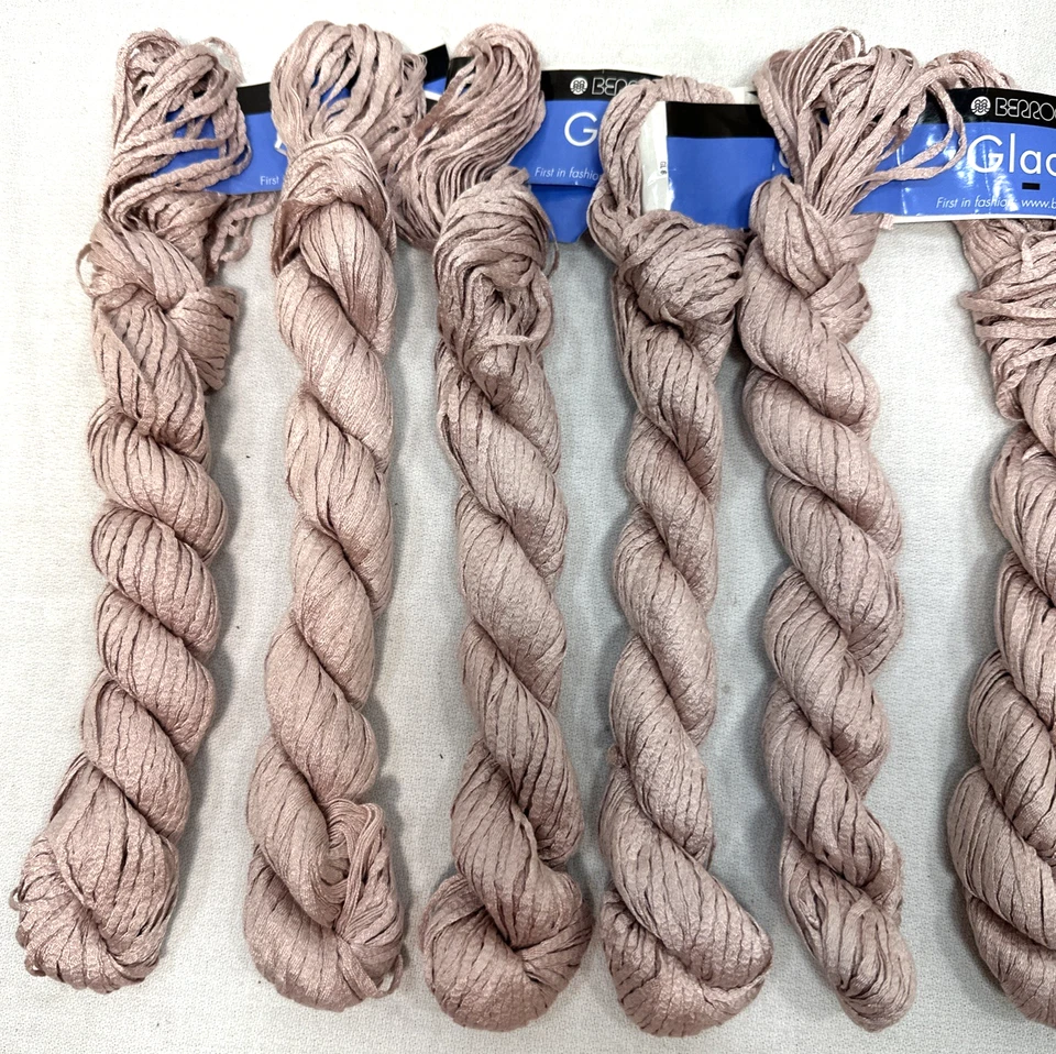 NEW Berroco Glace Ribbon Yarn 10 Skeins Color 2344 Pink Dye Lot 94 50 Grams - Image 3 of 4