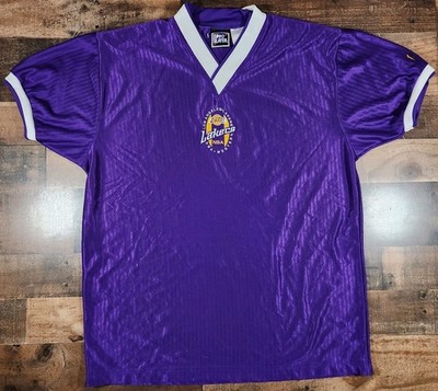 Vintage Pro Player Los Angeles Lakers Soccer Jersey Shirt Mens Large Purple 90s 