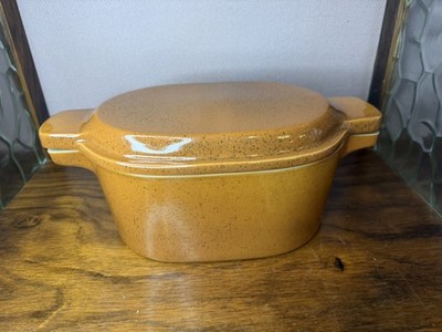 Vtg Bennington Potters David Gil DG Dutch Oven Casserole #1855 Caramel Speckled