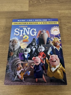 NEW - Sing 2 (Blu-Ray + DVD + Digital) + 2 Mini Movies! 2021 - Free Shipping