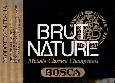 Bosca Metodo Classico Champenois Brut Nature Italy 1970s 1980s Vtg Wine Label