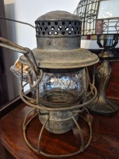 Vintage Baltimore Ohio B & O Railroad Kerosene Lantern with Globe Etched 