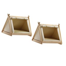 Pet Tent Bed Ventilated Soft Compact Stylish Wooden Frame Elevated Dog Bed