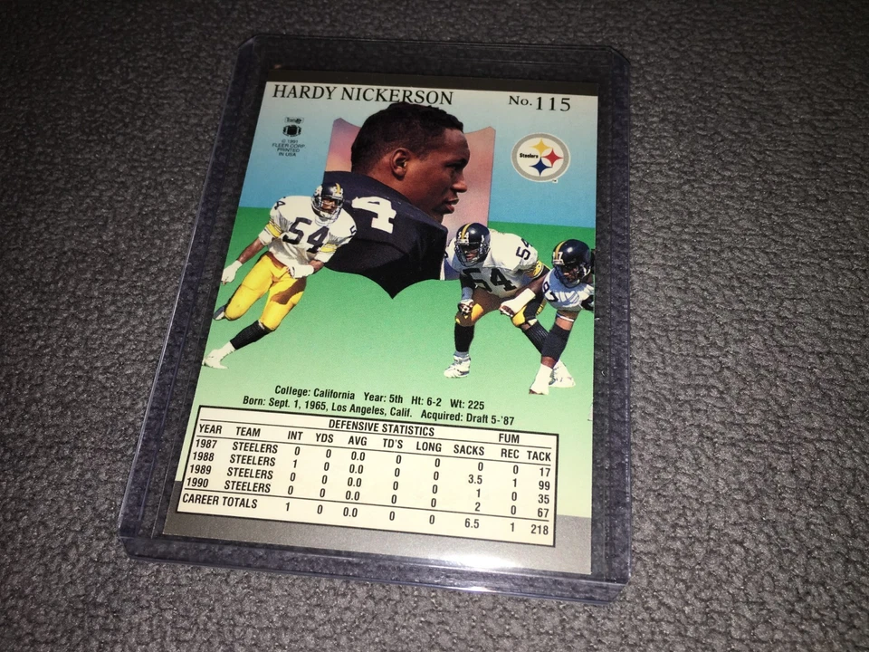 1991 Fleer Ultra - Hardy Nickerson #115 - Pittsburgh Steelers  - Image 4 of 4