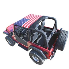 VDP 9702JKB-1 KoolBreez Brief Top American Flag Sun Screen for 92-95 YJ Wrangler