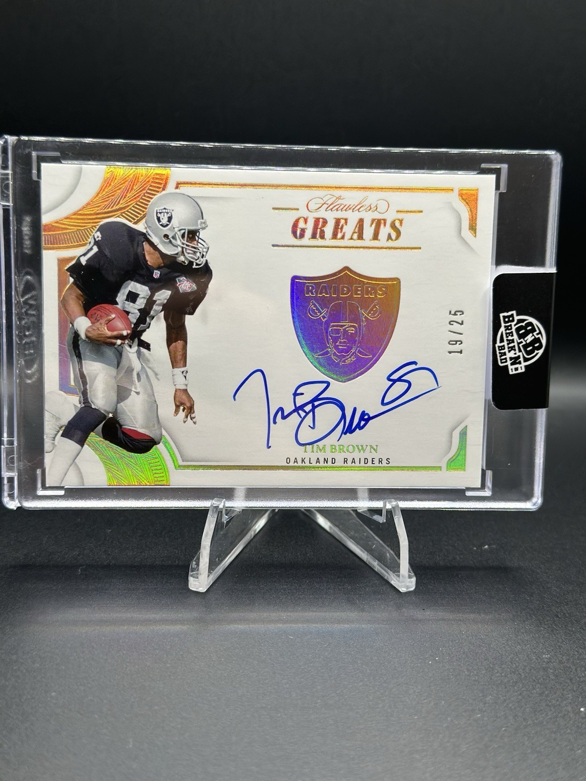 2025 Panini Flawless Greats Tim Brown Auto /25 Raiders