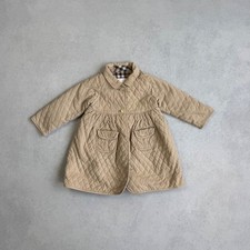 VINTAGE BURBERRY BABY GIRLS QUILTED JACKET BEIGE NOVA CHECK COAT SIZE 18M 86CM