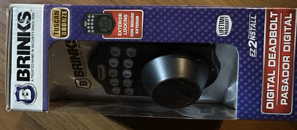 NEW - Brinks 2780-150 Digital Keypad Electronic Deadbolt - Tuscan Bronze - Image 2 of 4