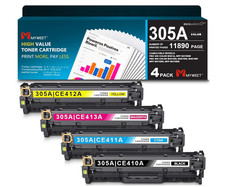 305A High Yield Toner Cartridge 4-Pack Black Cyan Magenta Yellow Replacement for