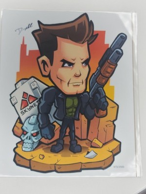 Terminator Art Print Signed By Artist Denzel Draws Video Game Art LE 672/2500