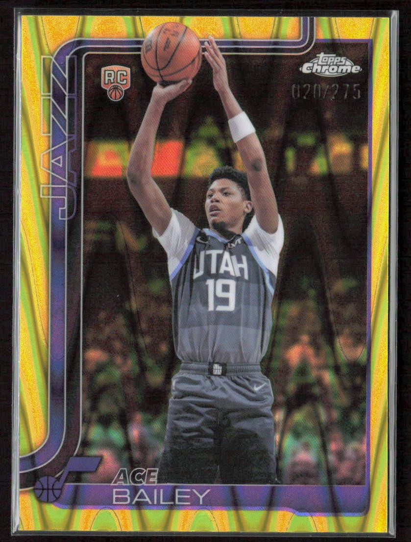 2025-26 Topps Chrome Update #155 Ace Bailey RC Yellow RayWave Refractor 20/275