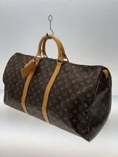 LOUIS VUITTON Keepall Bandouliere 55 Monogram Canvas Brown PVC Brown