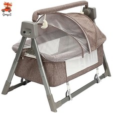 Portable Electric Baby Swing Cradle Bassinet Rocking Crib Infant Bed Cradle New