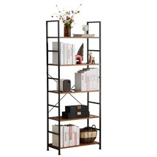 5 Tier Bookshelf, Standing Book Shelf Home Office Bookcase Shelf Storage Orga...