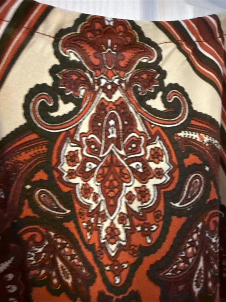 Evolutionary Halter Neck Top Size M Rust Brown Cream Handkerchief Hem Paisley - Изображение 3 из 4