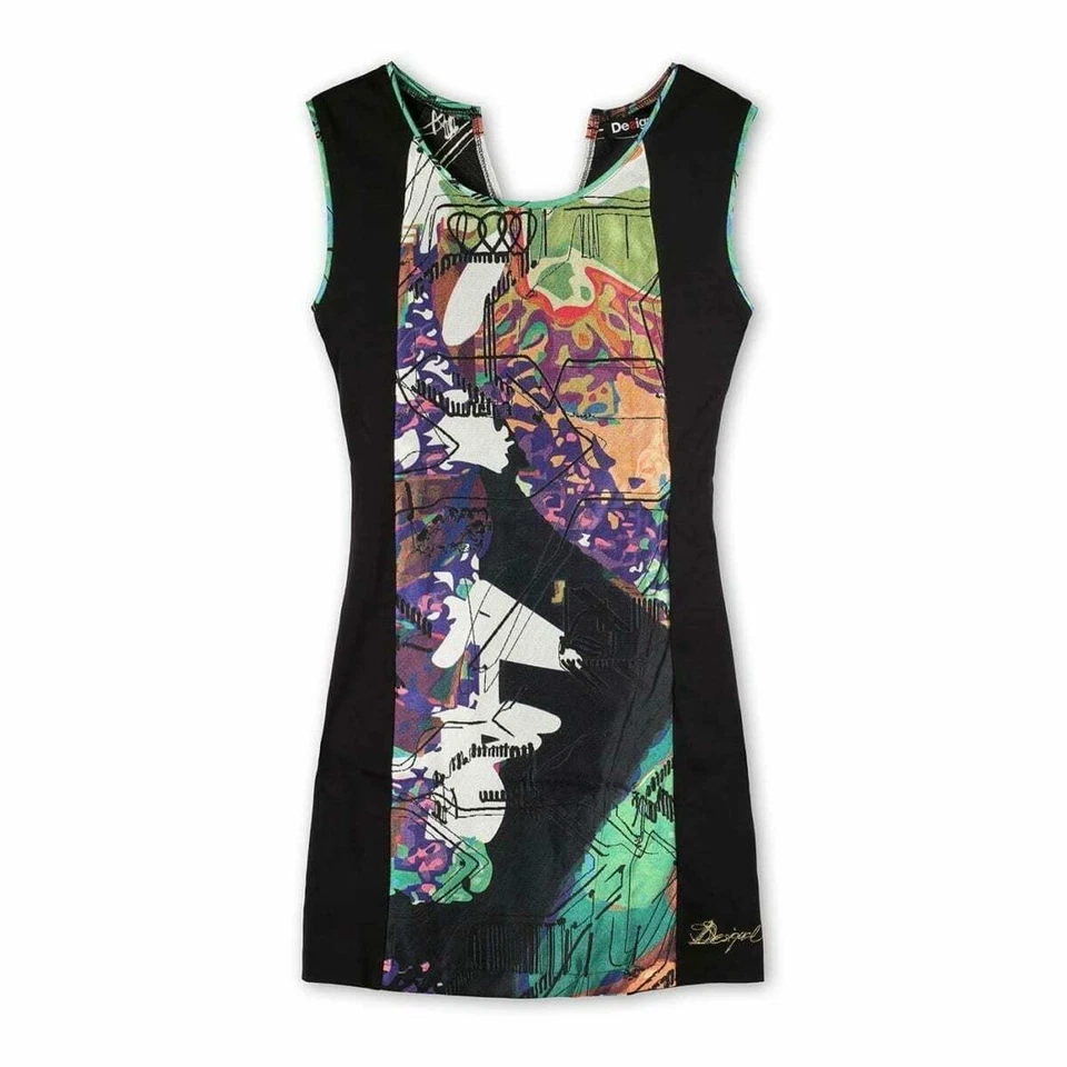 Desigual Damen Shiftkleid Knielang Schwarz Geometrisch Ih6 Größe XS EU 36 - Bild 3 von 4