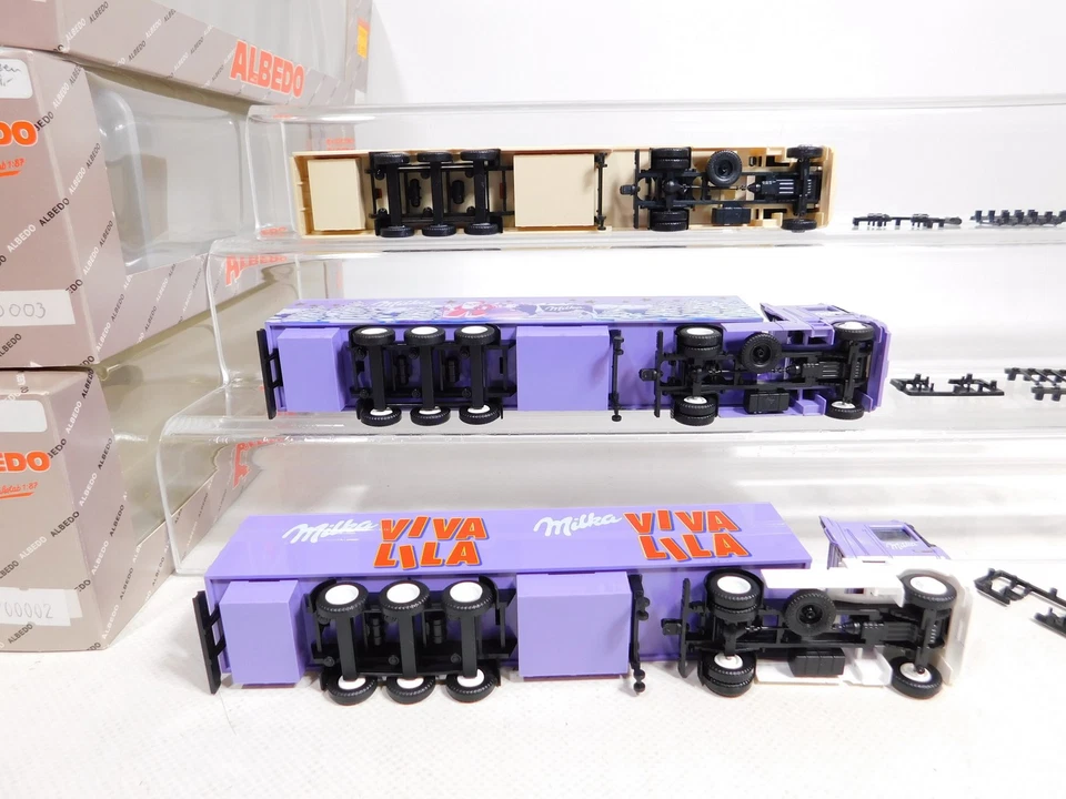 Albedo H0 1:87 3x Autoarticolato / Sz Renault: Milka + Frutta/Verdure Mint + Box - Immagine 3 di 4