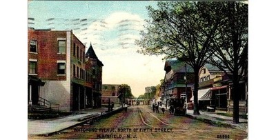 Plainfield NJ Watchung Ave 1900s Postcard Union Co Streetcar Tracks Cousin Elsie