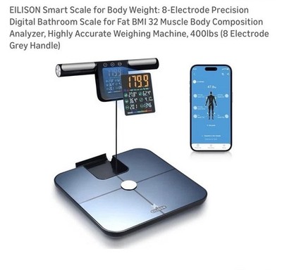 EILISON Smart Scale for Body Weight: 8-Electrode Precision Digital Bathroom Scal