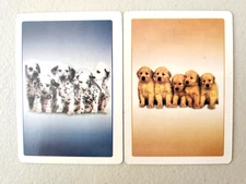Dalmation and Golden Retriever Puppies Matched Pair of Swap Playing Cards.