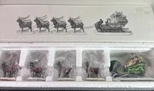 Dept 56 Heritage Village "Sleigh & Eight Tiny Reindeer" w/Box #5611-1 Christmas