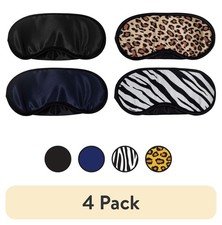 Satin Sleep Mask 4 Pack Assorted Colors Spa Bella