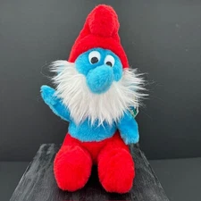 Vintage 1981 Papa Smurf Peyo Wallace Berrie & CO. Plush 8” NWT Stuffed Animal