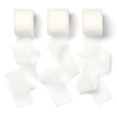 Ruban blanc en mousseline fine pour emballage cadeau de luxe et papeterie de mariage