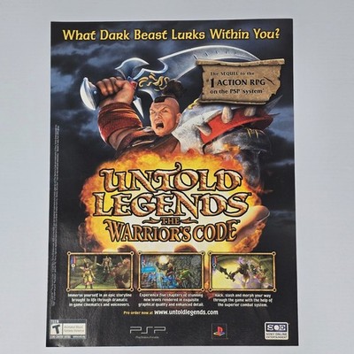 Untold Legends The Warrior's Code PSP Beast Print Ad/Poster