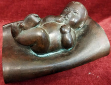 SCULTURA IN BRONZO - BAMBINO SU CUSCUNO- CHEN GUI LUN - ORIENTALE