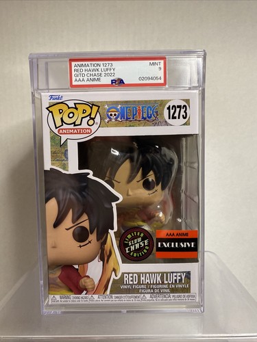 Graded PSA 9 Funko POP One Piece Red Hawk Luffy AAA Anime Glow Chase 1273 - Picture 2 of 6
