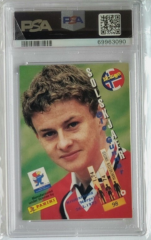 1998 Panini Ole Gunnar Solskjaer Fifa World Cup France #98 PSA 8