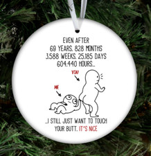 69 Year Wedding 69th Anniversary Christmas Tree Ornament Gift For Husband Wife