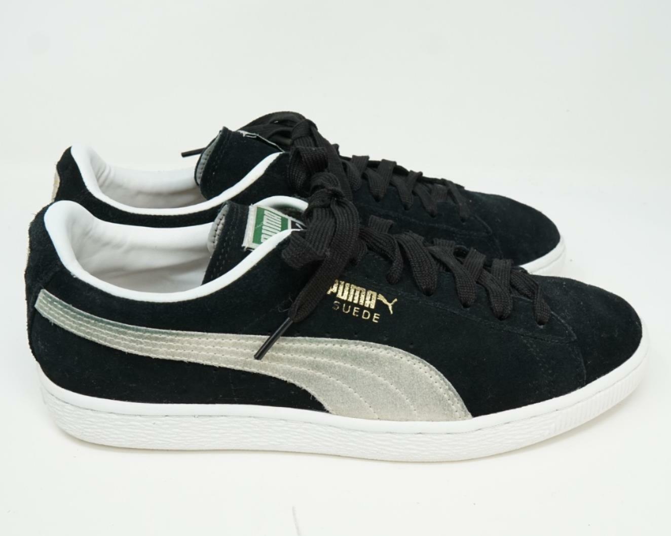 Puma Mens Suede Black Sole Leather Low 