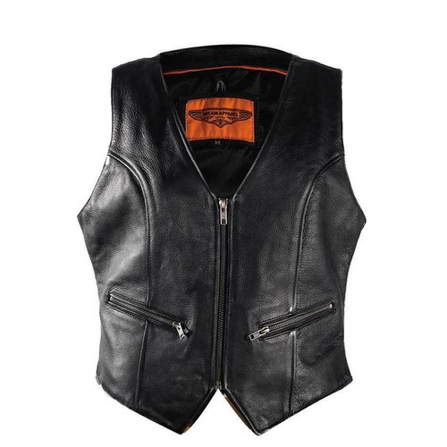 Motorcycle Biker Naked Leather Vest 