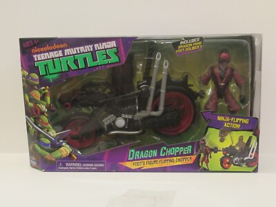 Playmates TMNT 2012 – Dragon Chopper & Dragon Fang Foot Soldier, Neuf Sous Blister